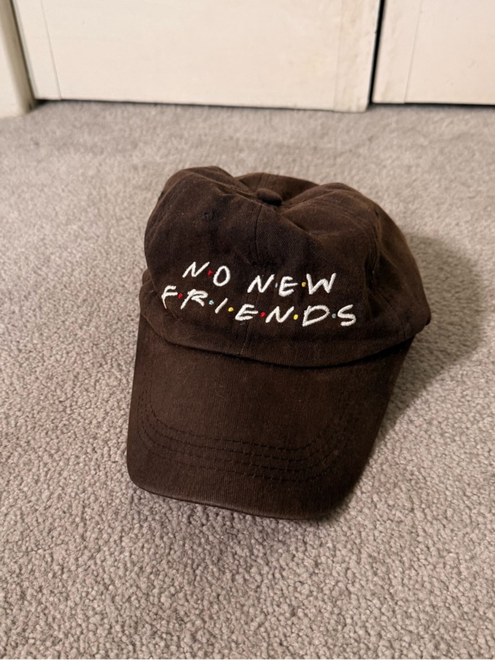No New Friends A**holes Live Forever Distressed Baseball Cap Phoebe Ross TV